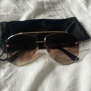 Vici Gold and Brown Aviator Sunglasses